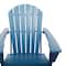 Blue Polyethylene Traditional Outdoor Adirondack Chair, 38" x 31" x 32"
